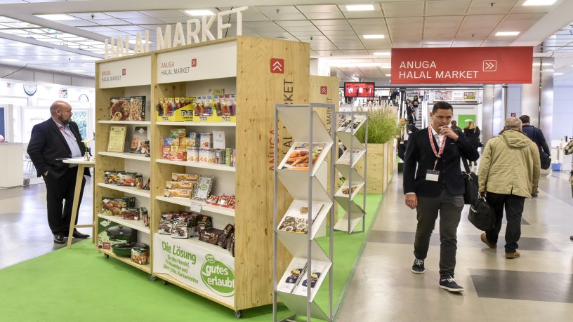 Display of an Halal Market at the traid fair