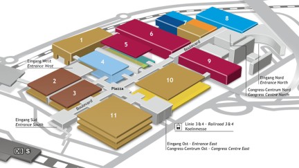 Hall plan with halls1 to 11 marked and the reference to the North, South, West and East Entrance
